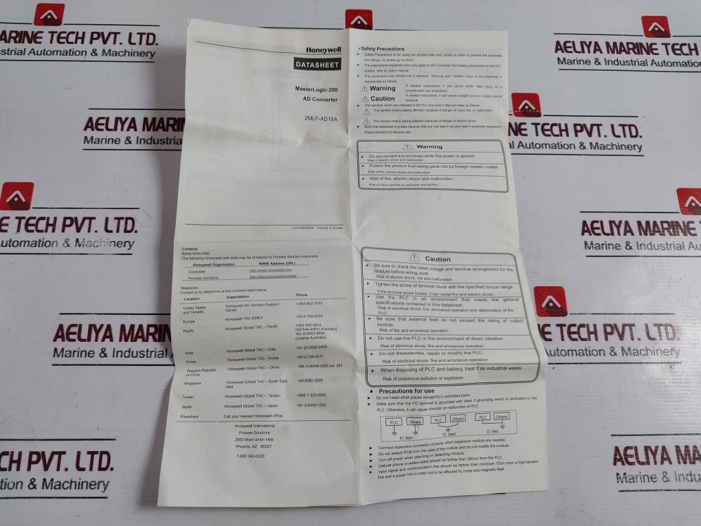 Honeywell 2Mlf-ad16A Masterlogic-200 A/D Converter Analog Input 16 Channel 11061300732