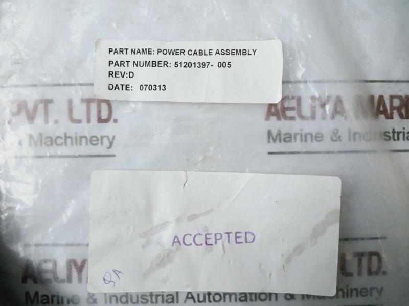 Honeywell 51201397-005 Power Cable Ring Cord Assemblyym40608 E12683 Rev.D