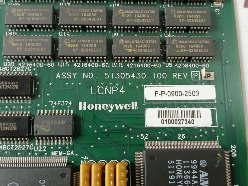 Honeywell 51305430-100 Control Network Process Board Lcnp4 51305429 Rev: B