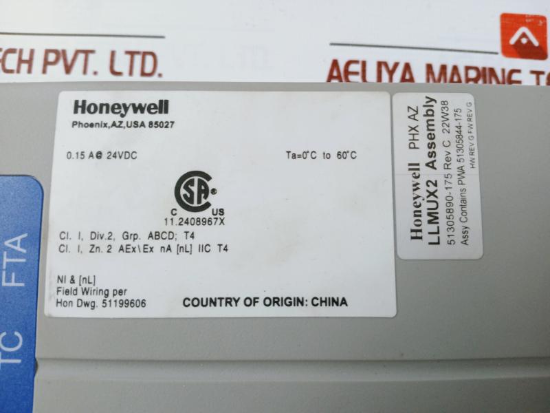 Honeywell 51305890-175 Analog Input Tc Mux/Filter 250 Volts Ac 51199606