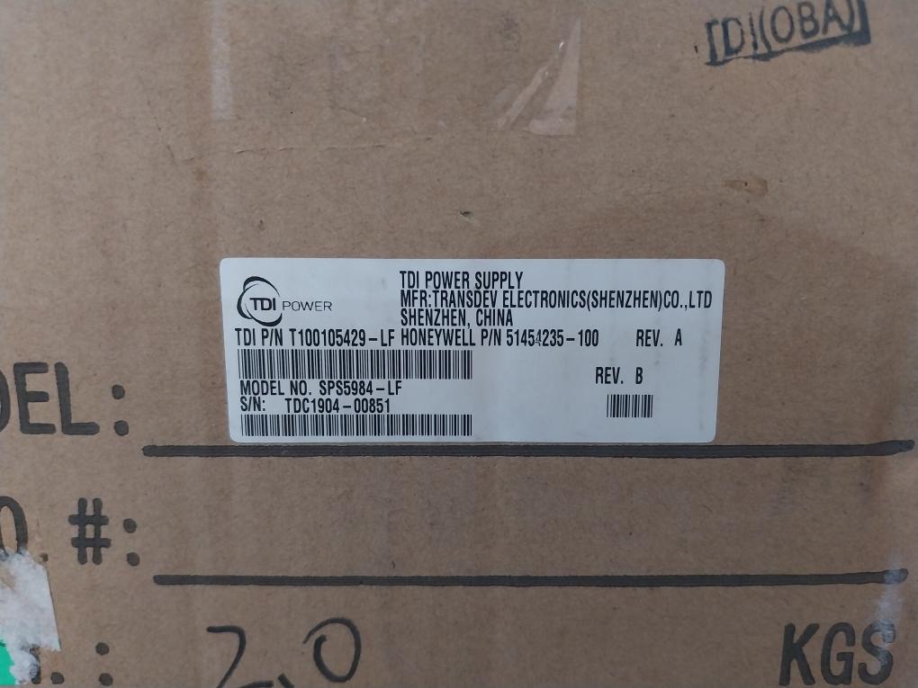 Honeywell 51454235-100 Power Supply Module 100-240Vac Sps5984-lf 47-63Hz