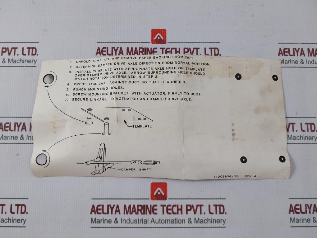 Honeywell Mp909E 1463 1 Pneumatic Damper Actuator Rev 4
