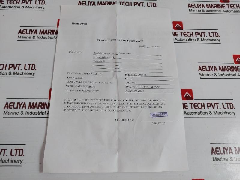 Honeywell Rma300-eu-tg,Mb,Um,F3-3C Remote Meter Assembly, Atex Certified