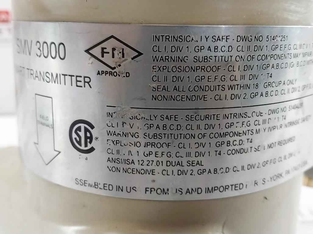 Honeywell Sma125-e2A-00000-me Cc Tb Mb 0X F1 1C Smart Transmitter (Not Working)