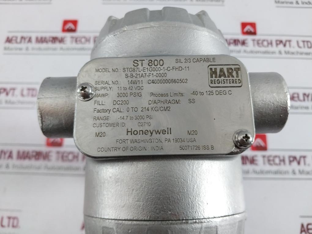 Honeywell St800 Smartline Gauge Pressure 11 To 42Vdc 3000 Psig Dc200 U5.20.S.Sc