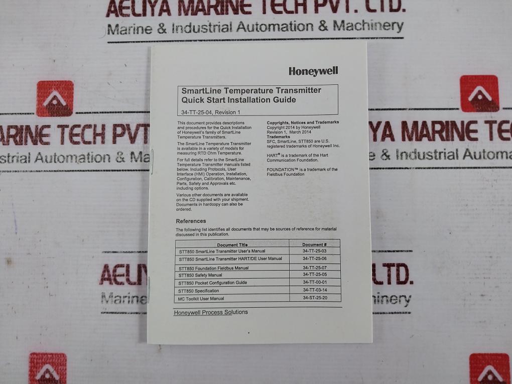 Honeywell Stt850-s-0-a-adc-11s-a-30a0-00-0000 Smartline Temperature Transmitter