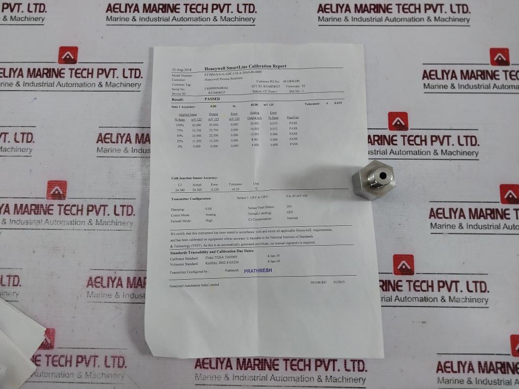Honeywell Stt850-s-0-a-adc-11s-a-30a0-00-0000 Smartline Temperature Transmitter