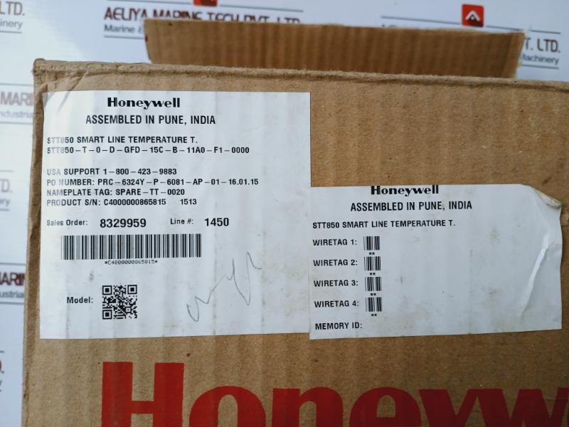 Honeywell Stt850-t-0-d-gfd-15C-b-11A0-f1-0000 Smartline Temperature Transmitter Rev.B