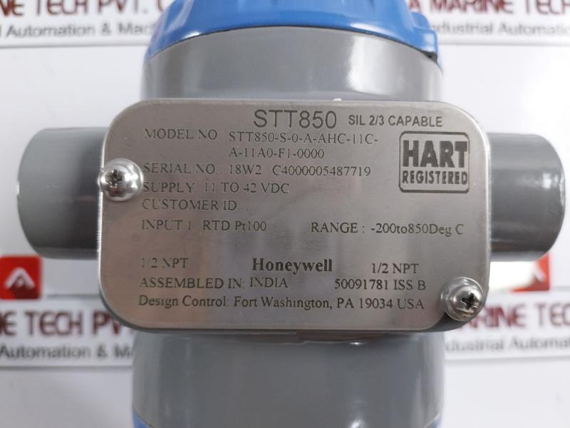 Honeywell Stt850 Smart Line Temperature Transmitter Rtd Pt100 11 To 42 Vdc