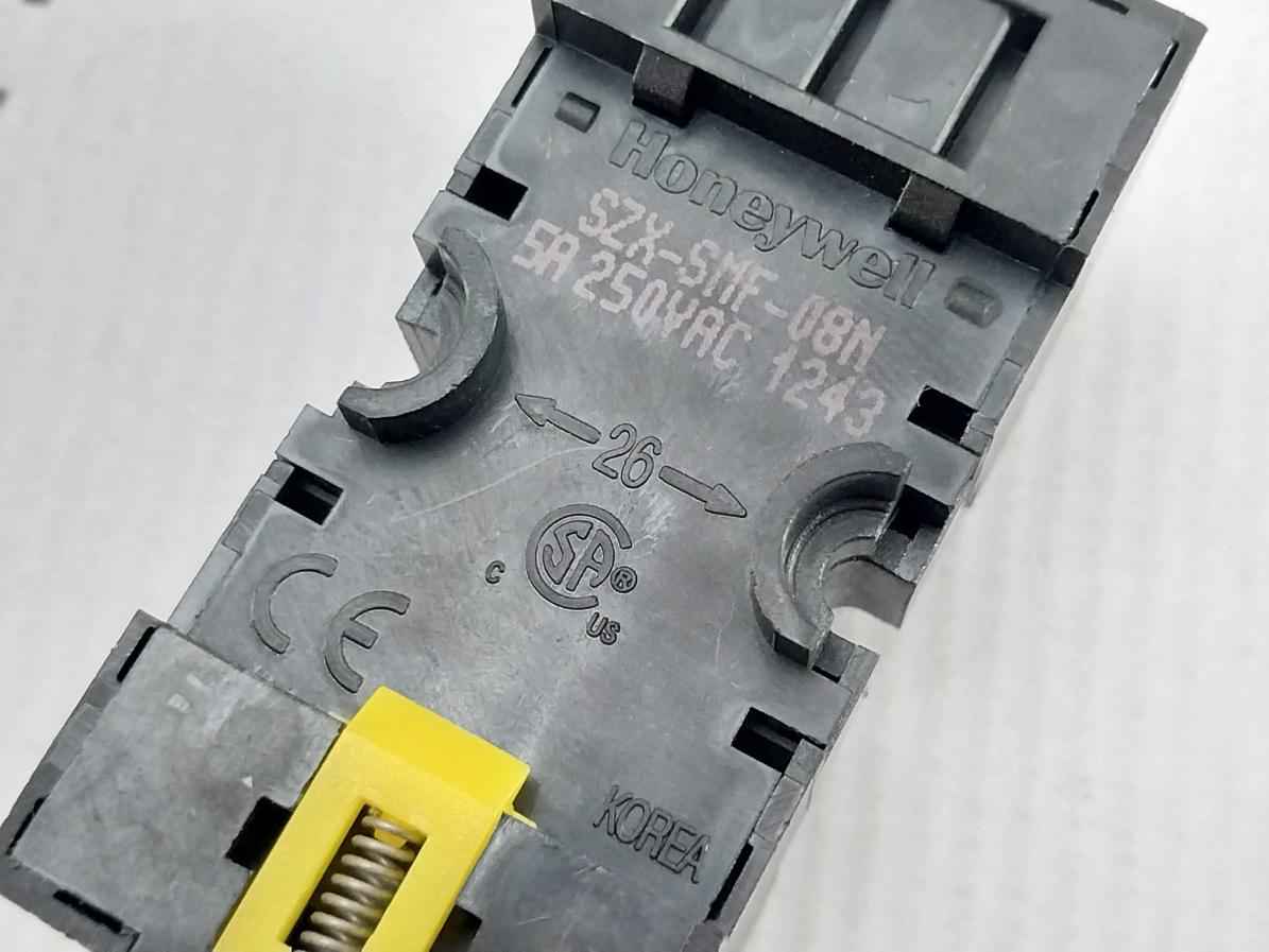 Honeywell Szr-my2-n1 2 Pole Auxiliary Relay Socket 50/60Hz 5A 250Vac
