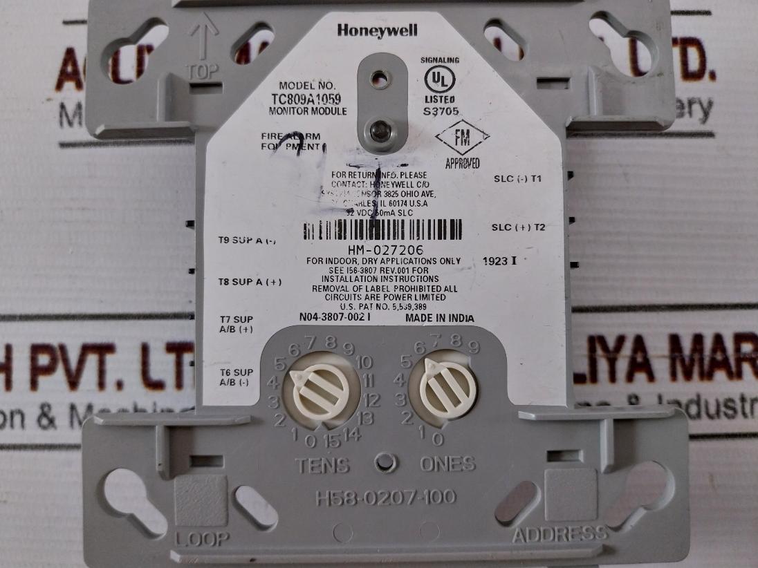 Honeywell Tc809A1059 Monitor Module 32Vdc 50Ma Slc 94V