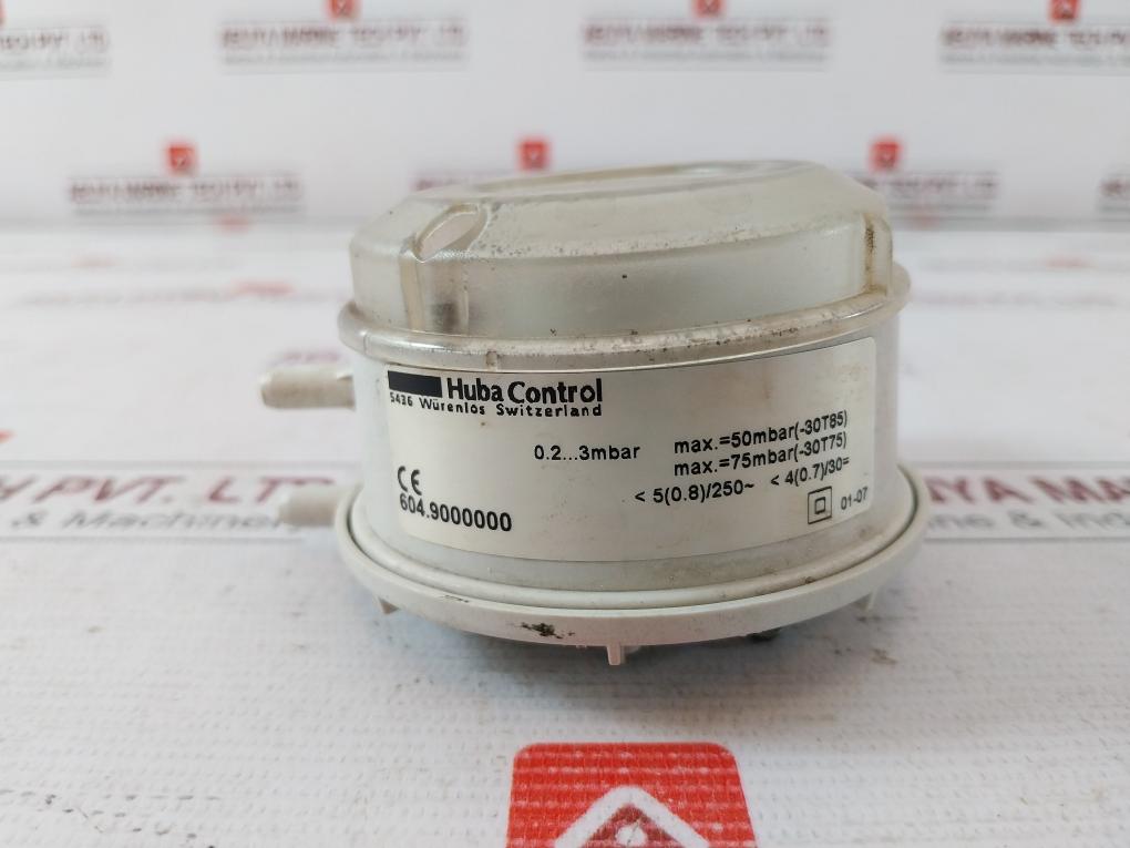 Huba Control 604.9000000 Differential Pressure Switch 0.2–3 Mbar Ip54 Max 75Mbar