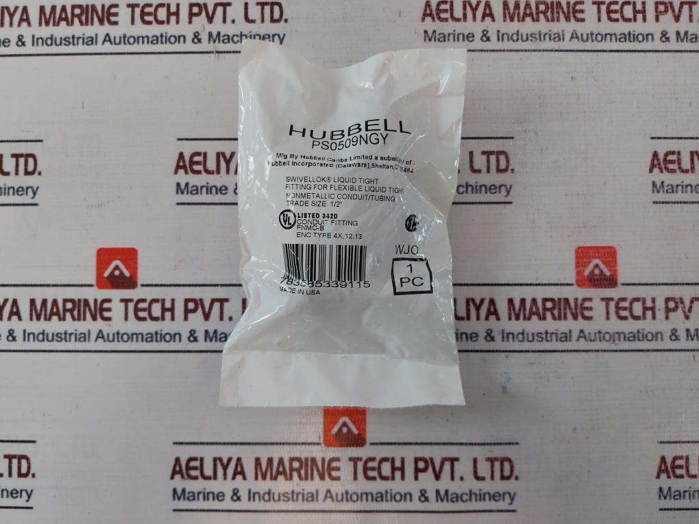 Lot of 8X Hubbell PS0509NGY Liquid-tight Flexible Conduit Connector