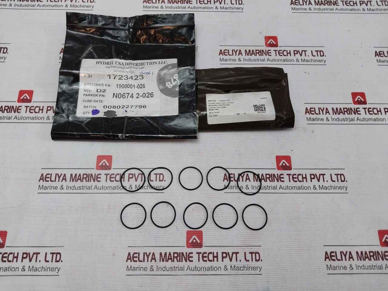 Hydril 1900001-026 O-ring Size 2-026 70 Duro Rev D2