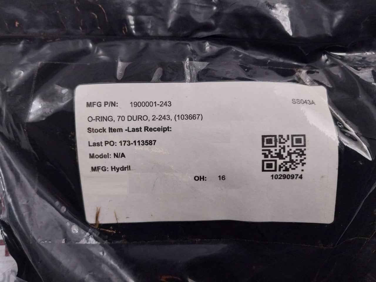 Hydril 1900001-243 O-ring Gasket 70 Duro 2-243 (103667) N0674 2-243