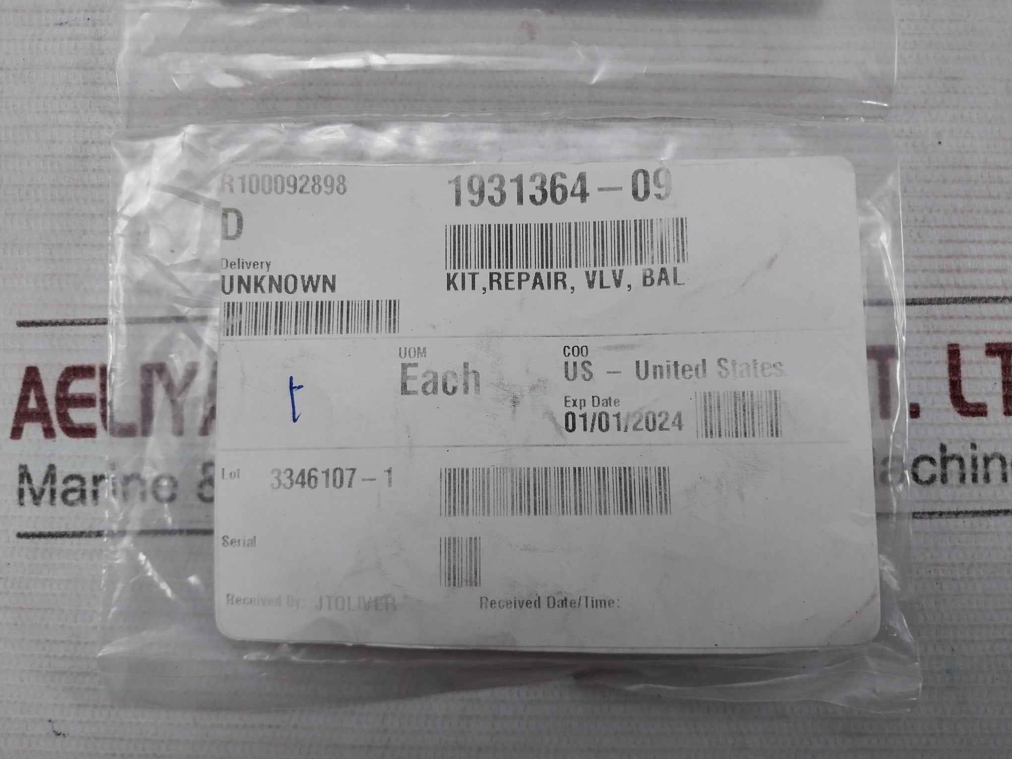 Hydril 1931364-09 Seal Repair Kit Valve, Ball, 1, 6K Skhd100011