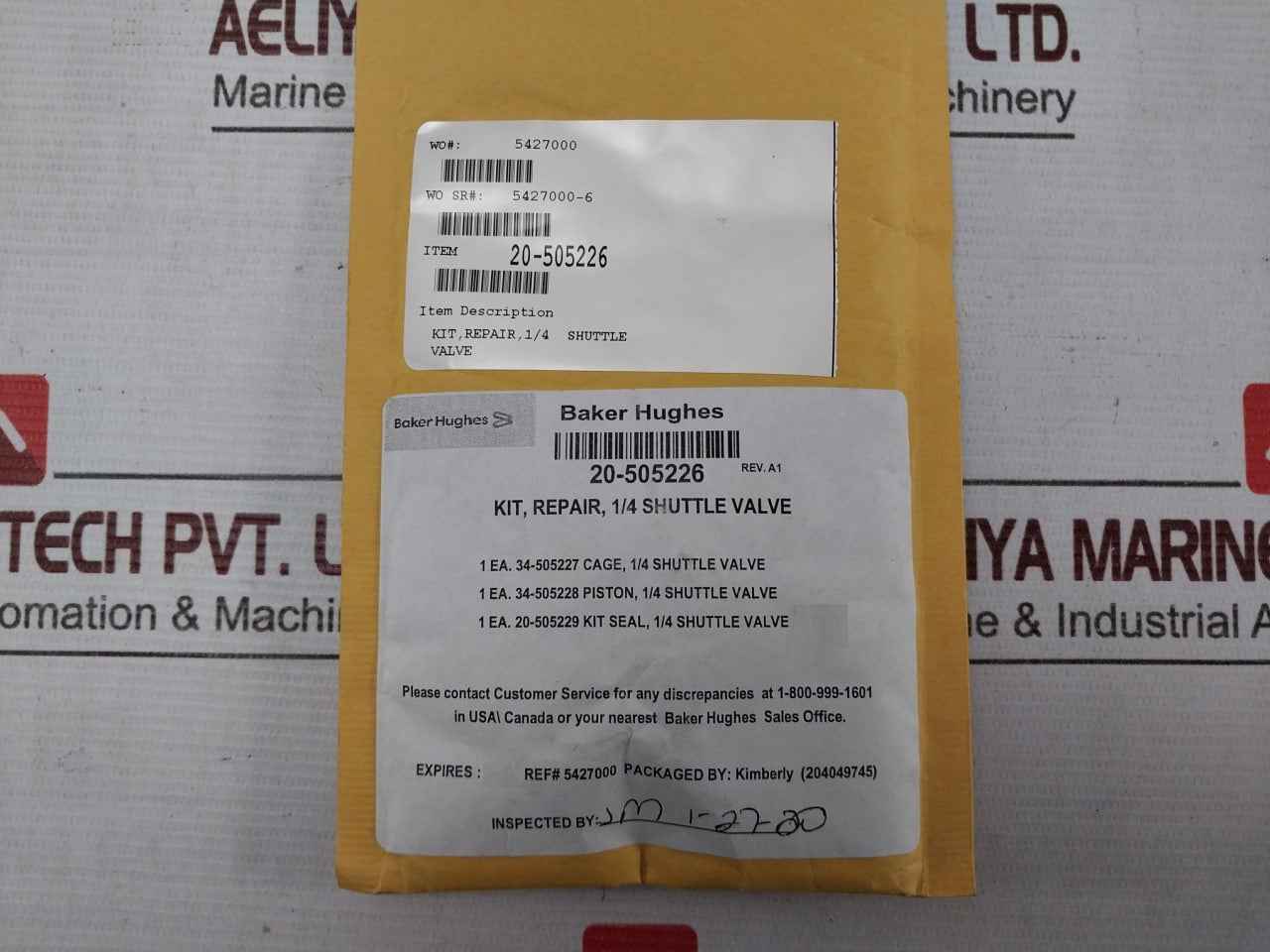 Hydril 20-505226 1/4" Shuttle Valve Repair Kit 1900002-011 Rev B