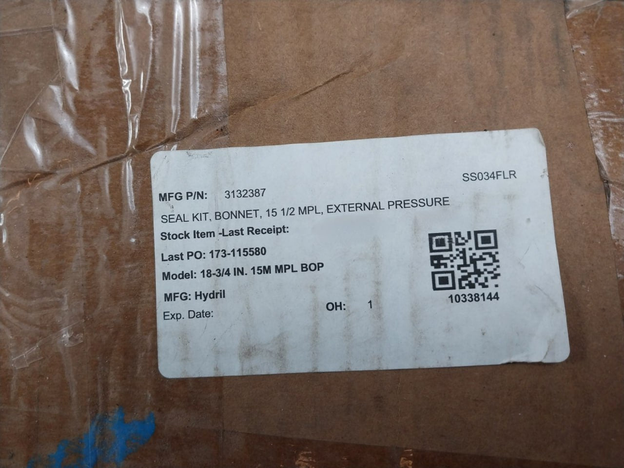 Hydril 3132387 Seal Kit Bonnet 15-1/2 Mpl Bop Rev A2 R100510440