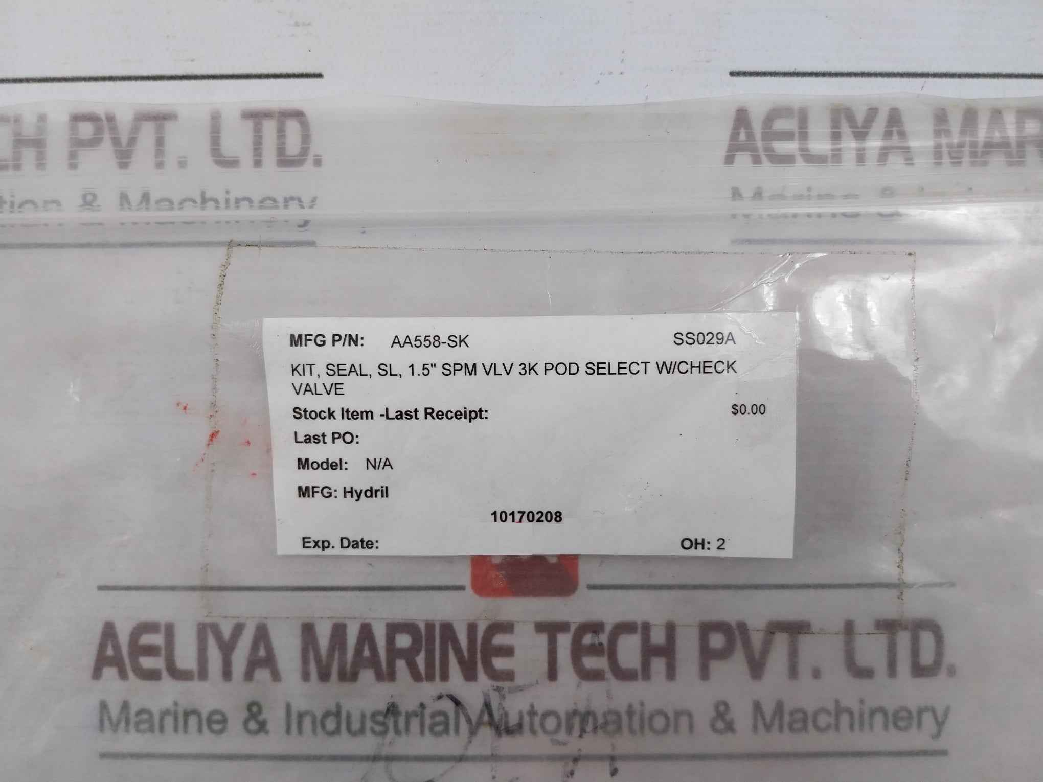 Hydril Aa558-sk Spm Valve Seal Kit Assy For 1.5" 3K Rev.C Rod .875