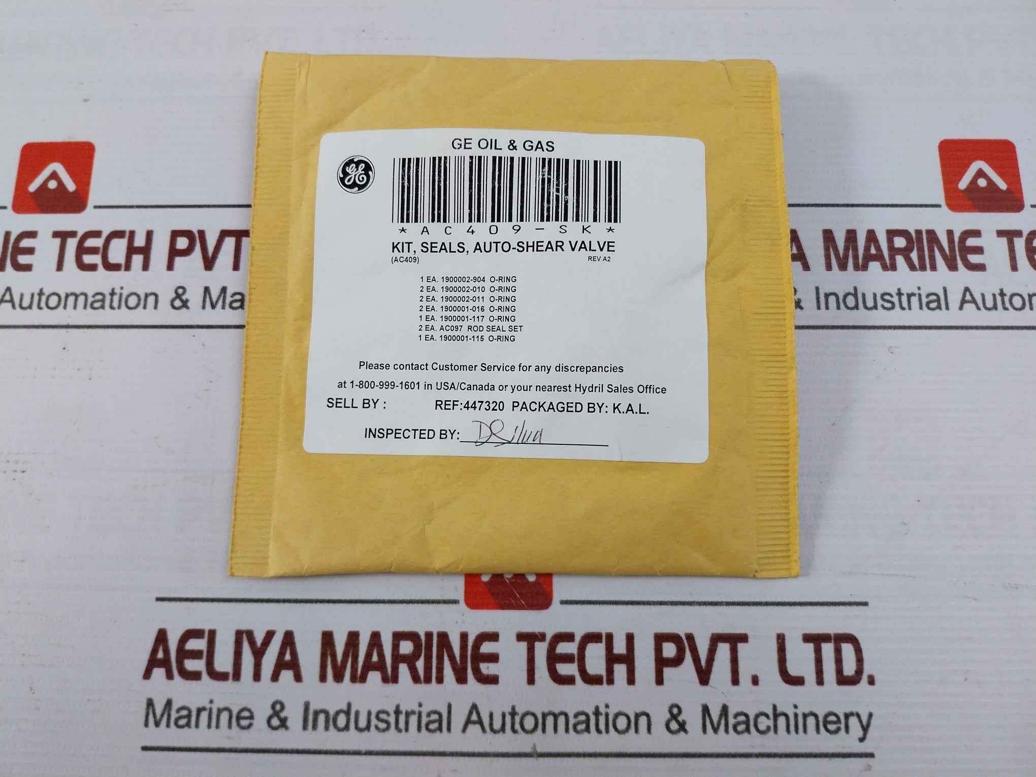 Hydril Ac409-rk Repair Kit For Gen-ii Mux Auto-shear Valve Rev A2