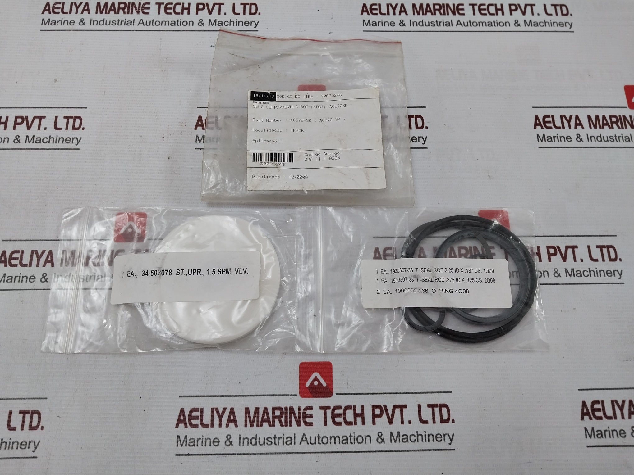 Hydril Ac572-sk Valve Repair Seal Kit 026.11.1.0296