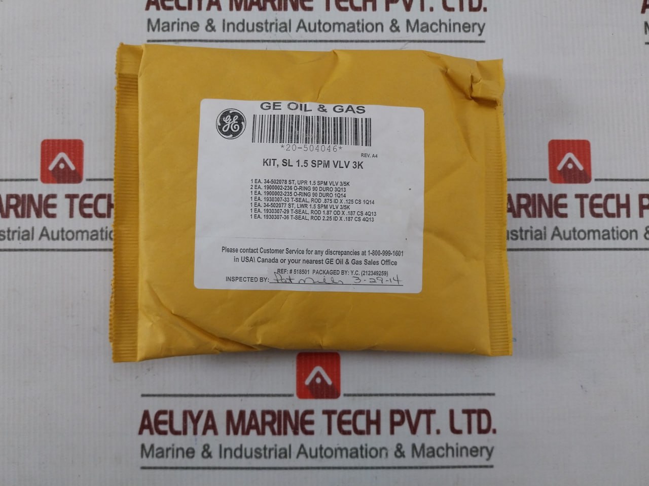 Hydril 20-504048 Spm Nc Sl Valve Repair Kit 18 3/4 15M 34-504041, 34-504253