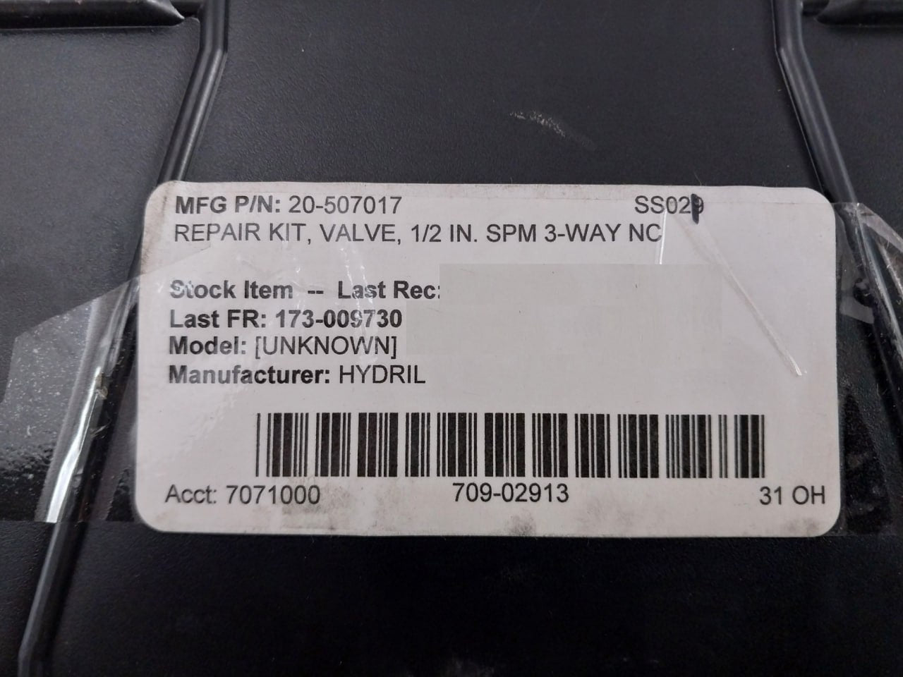 Hydril 20-507017 Repair Kit – 1/2" 3K Spm 3-way Nc Valve Rev B 35-506993-01