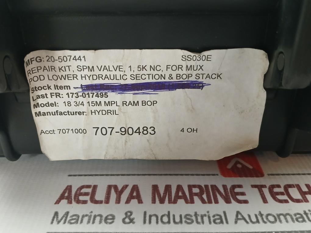 Hydril 20-507441 Repair Kit 1" Spm Valve 5K Nc For Mux Pod & Bop 3130408 Rev D