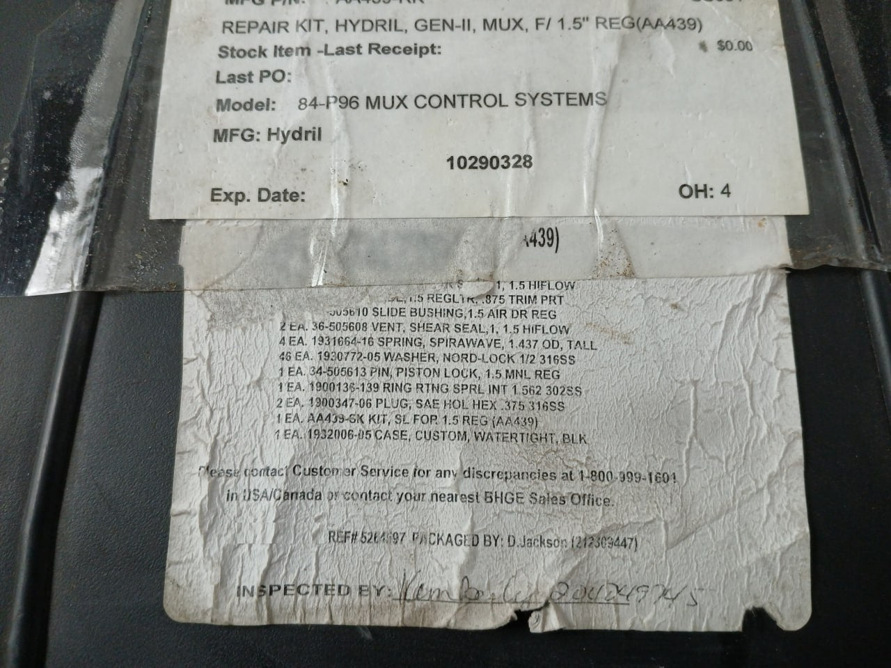 Hydril Aa439-rk Seal Repair Kit Gen-ii F/ 1.5" Reg(Aa439) Ss031, A19855