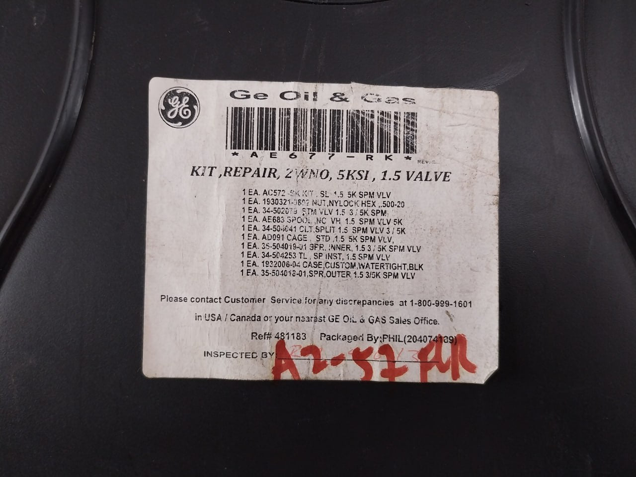 Hydril Ae677-rk Repair Kit For 2Wno, 5 Ksi, 1.5? 3/5K Spm Valve Rev C