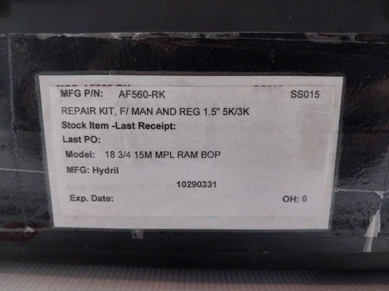 Hydril Af560-rk Hydraulic Regulator Repair Kit-5K-3K, 1.5" Manual 173-017495D