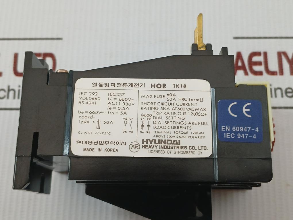 Hyundai 660V/5A Thermal Overload Relay Hor 1K 18