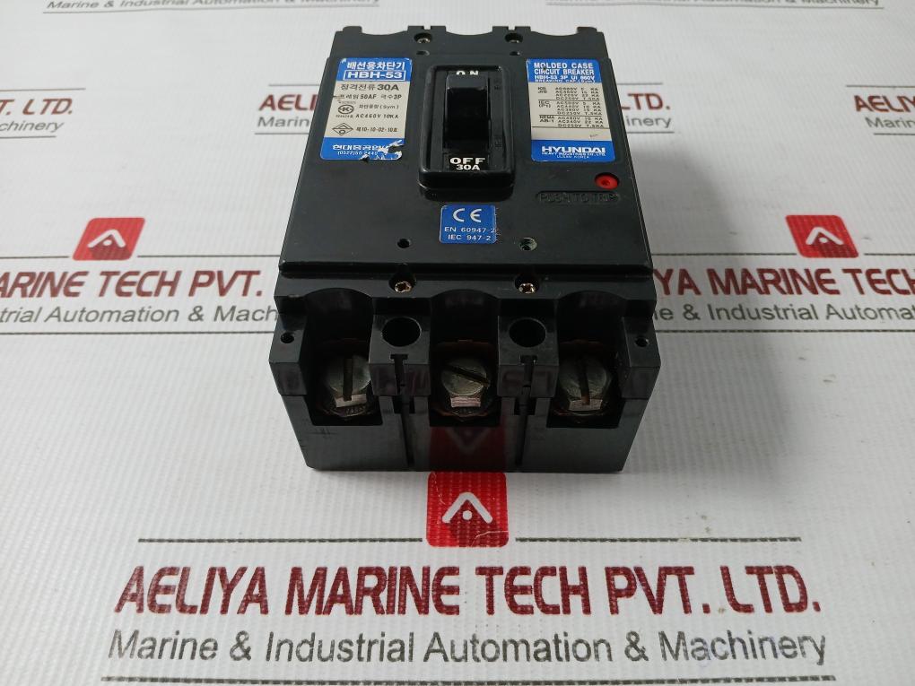 Hyundai 660V Molded Case Circuit Breaker Hbh-53