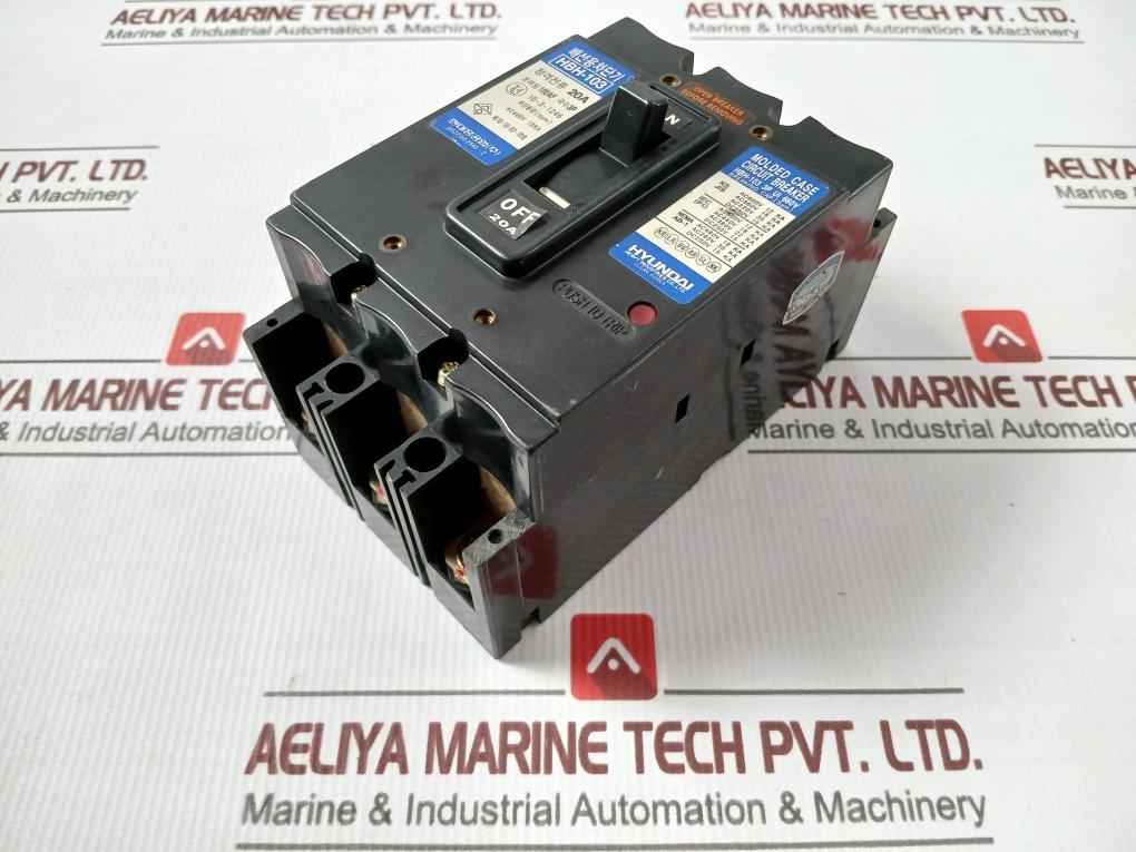 Hyundai Hbh-103 3 Pole Molded Case Circuit Breaker 660V 20A