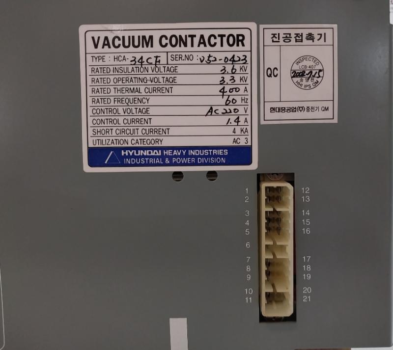 Hca34Cf Vacuum Contactor 1.5 Meter Ac220V 60Hz Hyundai