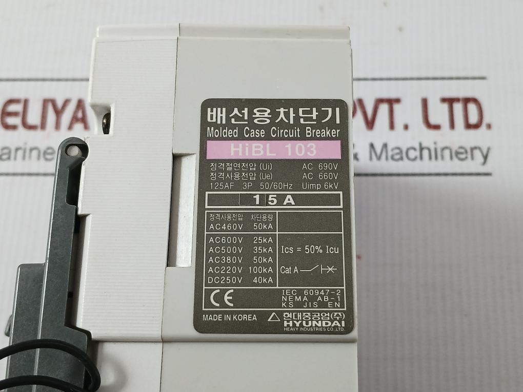 Hibl-103 Molded Case Circuit Breaker Ac460V Hyundai