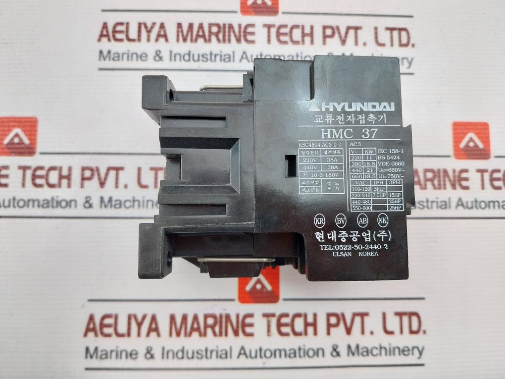 Hyundai Hmc 37 Magnetic Contactor Ksc4504.Ac3-0-0