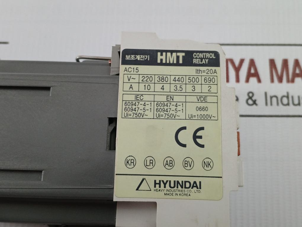 Hyundai Control Relay 110V Hmt 22