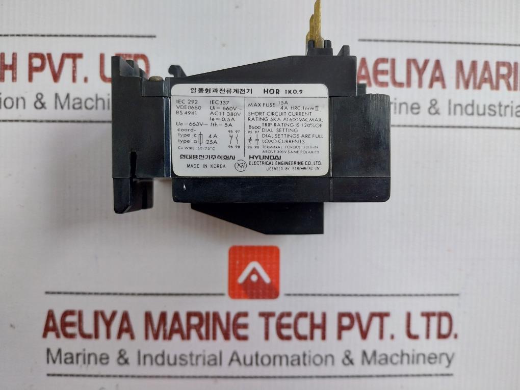 Hyundai Thermal Overcurrent Relay Hor1K0.9 660V