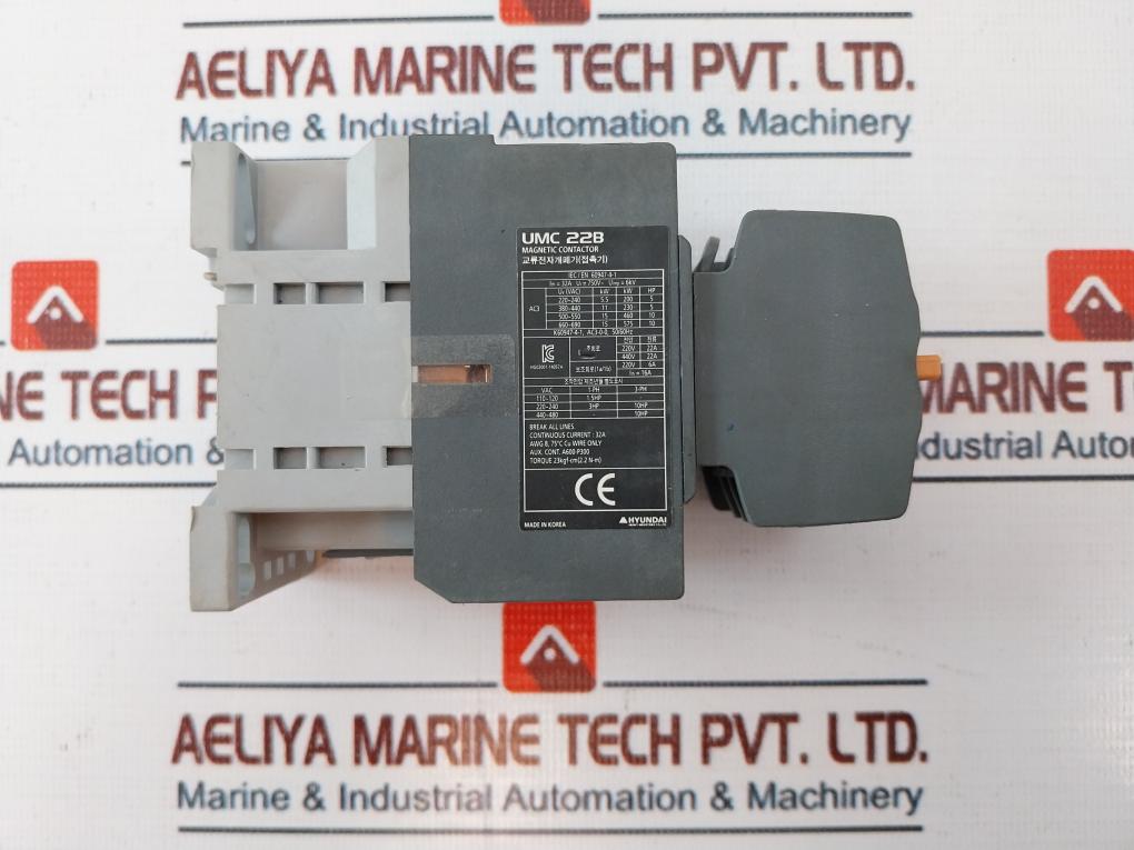Hyundai Umc 22B Magnetic Contactor With Auxiliary Contact Block 32A