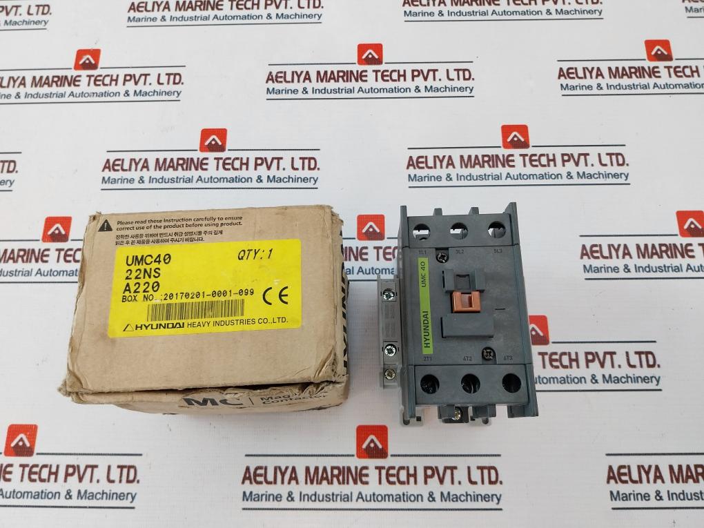Hyundai Umc 40 Magnetic Contactor K60947-4-1, Ac3-0-0, 50/60Hz
