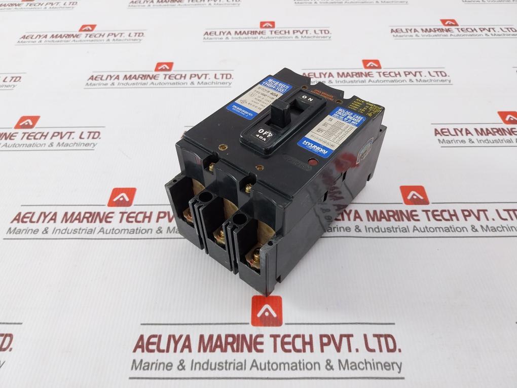 Hyundai Hbh-103 3 Pole Molded Case Circuit Breaker 660V 40A