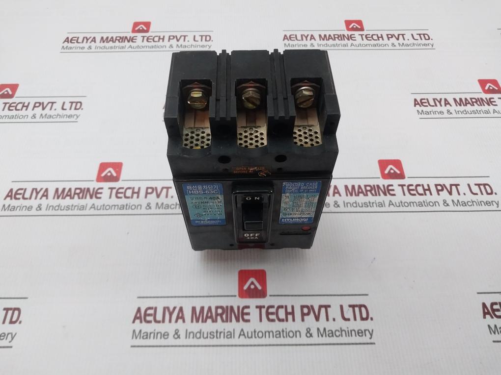 Hyundai Hbs-63c 3 Pole Molded Case Circuit Breaker 660v 40a