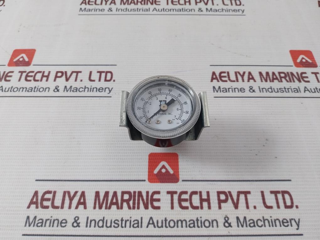 I & J Fisnar 0-7 Bar Fluid Pressure Gauge 0-100 Psi