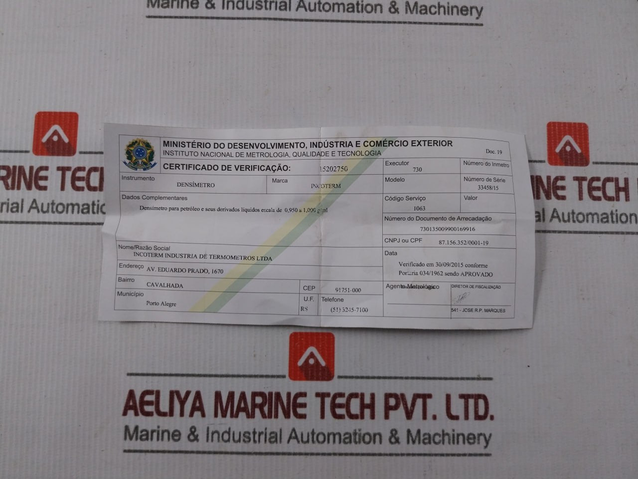 Incoterm Dp Petroleum Hydrometer 013/78 0.950-1.000 G/Ml