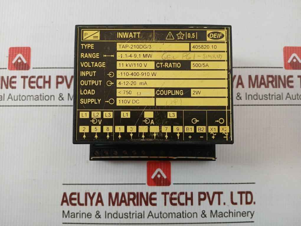 Inwatt Transducer Tap-210Dg/3 Deif 110V Dc Output 4-12-20 Ma