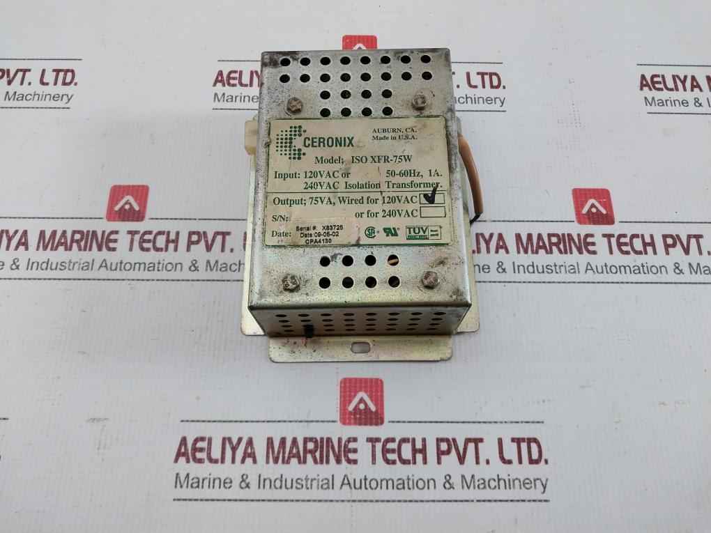 Isolation Power Transformer Iso Xfr-75W Ceronix Input 120Vac 50-60Hz