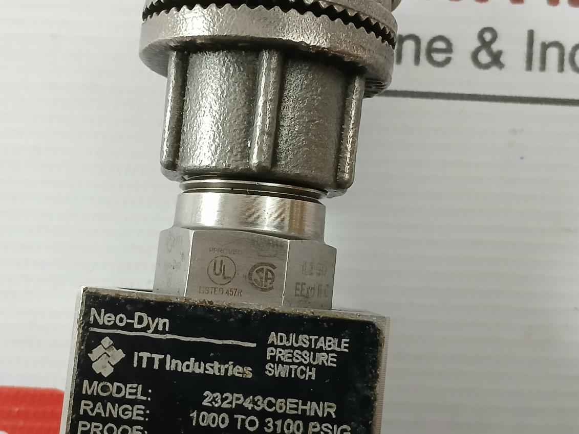 Itt 232P43C6Ehnr Adjustable Pressure Switch 7500 Psig -40 To 75°C T5