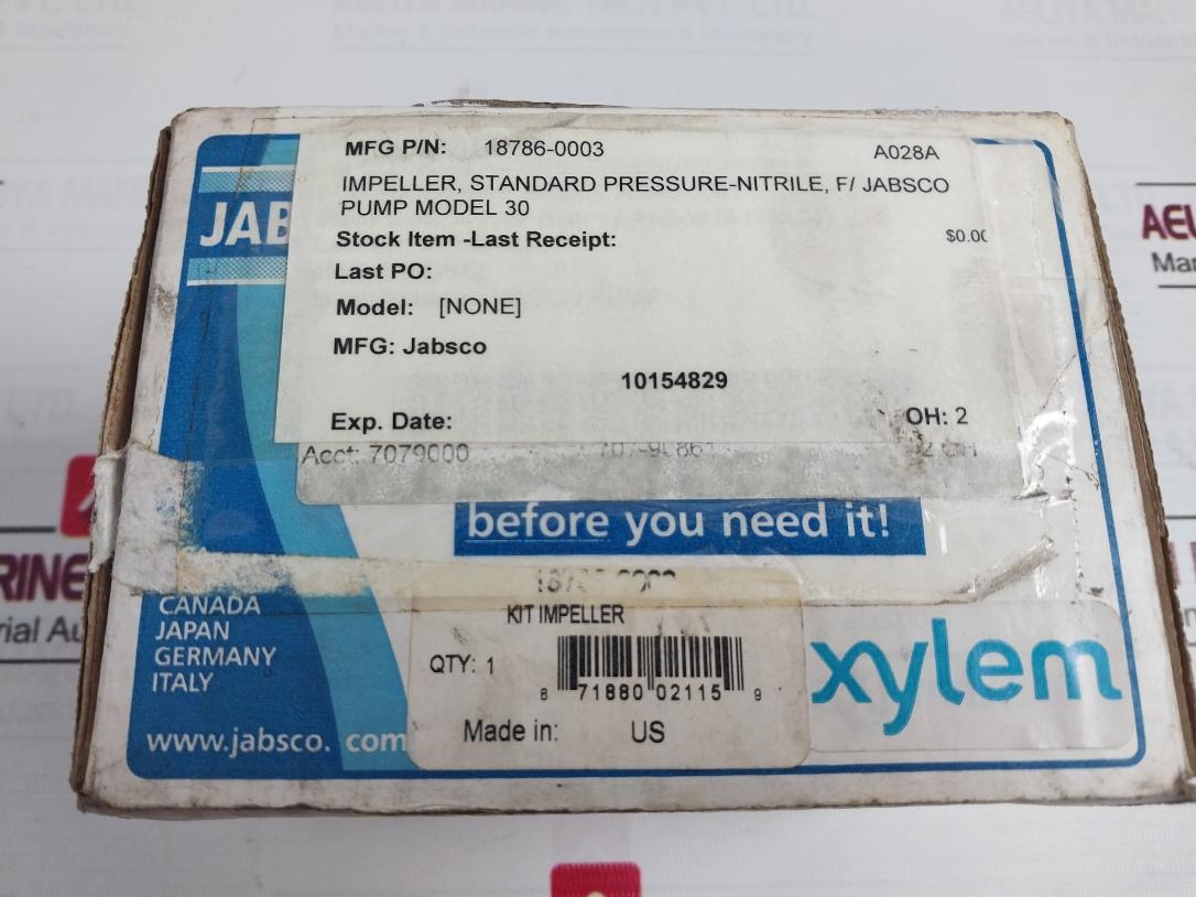 Jabsco 18786-0003 Nitrile Impeller For Pump Model 30