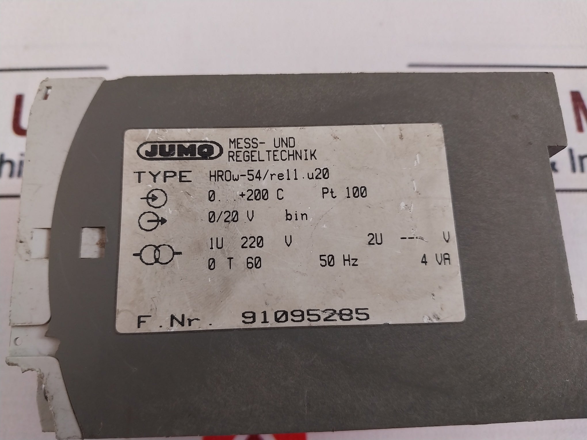Jumo Hrow-54/Re11.U20 Temperature Controller 0-200°C